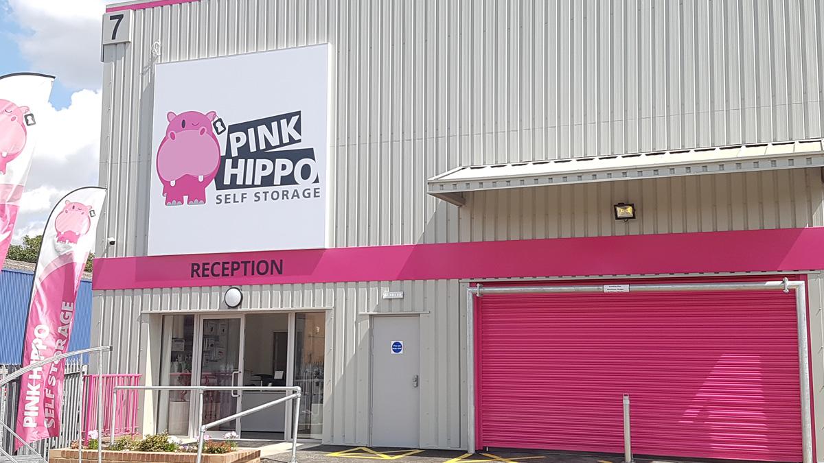 Pink Hippo Reading self storage facility entrance
